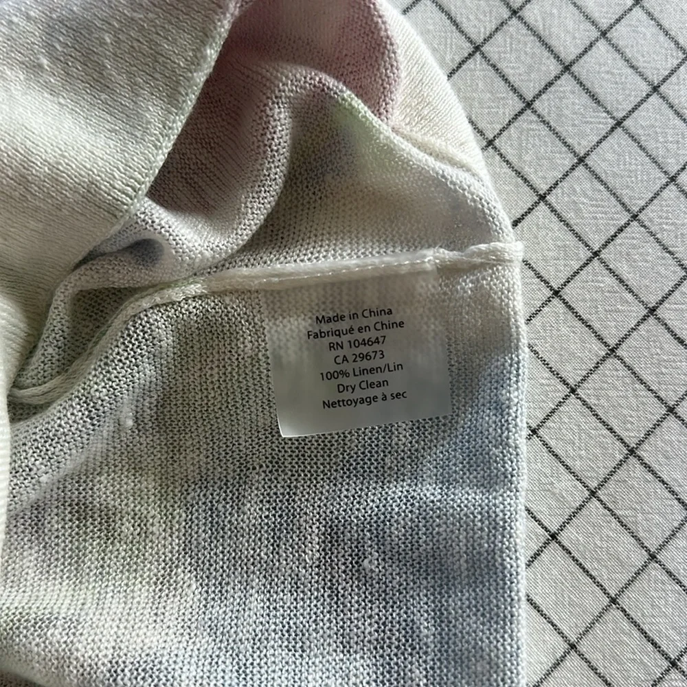 NWT Kinross‎ Multicolor Abstract Linen Sweater